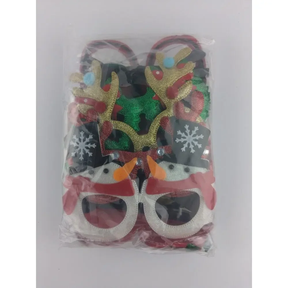 9 Pack Christmas Party Glasses Christmas Glitter Decoration Costume Eyeglasse...